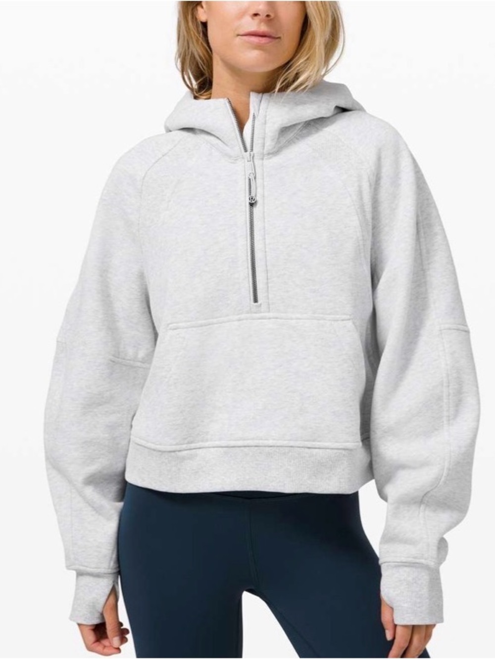Lululemon Women’s Scuba Oversized 1/2 Zip Hoodie Heathered Gray Size XL/XXL